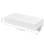 Estantes de pared flotantes con cajones 2 uds blanco 48 cm de vidaXL, Estantes y estanterías - Ref: Foro24-276001, Precio: 76...