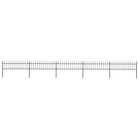 Garden fence with black steel spear points 8.5x0.6 m by vidaXL, fence panels - Ref: Foro24-277597, Price: 217,10 €, Discount: %