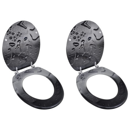Asientos de inodoro con tapas 2 uds MDF agua de vidaXL, Asientos de inodoros y bidés - Ref: Foro24-275916, Precio: 86,94 €, D...
