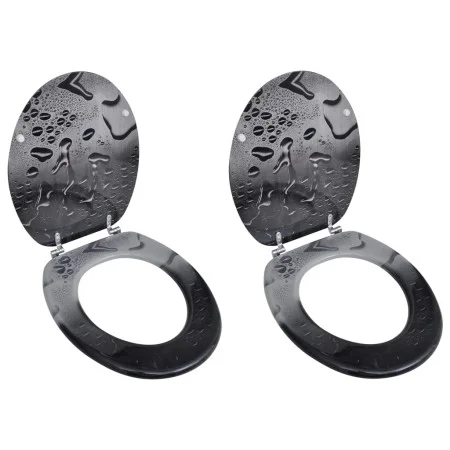 Toilettensitze mit Deckel 2 Stück MDF Wasser von vidaXL, Toiletten- und Bidetsitze - Ref: Foro24-275916, Preis: 79,53 €, Raba...