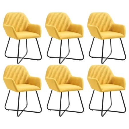 Dining chairs 6 units of yellow fabric by vidaXL, dining chairs - Ref: Foro24-277109, Price: 595,76 €, Discount: %