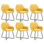 Sillas de comedor 6 unidades de tela amarillas de vidaXL, Sillas de comedor - Ref: Foro24-277109, Precio: 603,79 €, Descuento: %