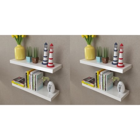 Estantes de pared 4 unidades blanco 60 cm de vidaXL, Estantes y estanterías - Ref: Foro24-275997, Precio: 66,17 €, Descuento: %