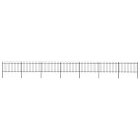 Garden fence with black steel hoop tips 11.9x1 m by vidaXL, fence panels - Ref: Foro24-277662, Price: 424,41 €, Discount: %