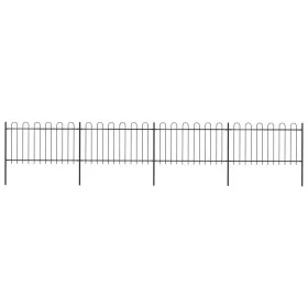 Garden fence with black steel hoop tips 6.8x1 m by vidaXL, fence panels - Ref: Foro24-277659, Price: 244,55 €, Discount: %