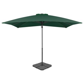 Sombrilla de jardín con base portátil verde de vidaXL, Sombrillas - Ref: Foro24-276328, Precio: 204,44 €, Descuento: %