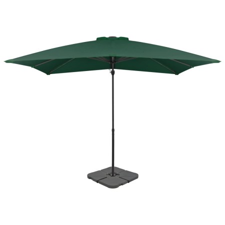 Sombrilla de jardín con base portátil verde de vidaXL, Sombrillas - Ref: Foro24-276328, Precio: 204,44 €, Descuento: %