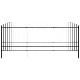 Gartenzaun mit Speerspitzen aus schwarzem Stahl (1,75-2) x 5,1 m von vidaXL, Zaunpaneele - Ref: Foro24-277750, Preis: 278,97 ...