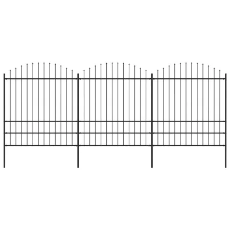 Gartenzaun mit Speerspitzen aus schwarzem Stahl (1,75-2) x 5,1 m von vidaXL, Zaunpaneele - Ref: Foro24-277750, Preis: 278,97 ...