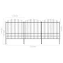 Gartenzaun mit Speerspitzen aus schwarzem Stahl (1,75-2) x 5,1 m von vidaXL, Zaunpaneele - Ref: Foro24-277750, Preis: 278,97 ...