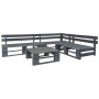 Set de muebles de palets para jardín 4 piezas madera gris de vidaXL, Conjuntos de jardín - Ref: Foro24-276314, Precio: 261,15...