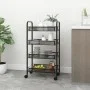 Carrito de cocina 4 niveles hierro negro 46x26x85 cm de vidaXL, Carros de cocina y comedor - Ref: Foro24-336325, Precio: 46,1...