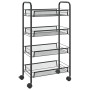 Carrito de cocina 4 niveles hierro negro 46x26x85 cm de vidaXL, Carros de cocina y comedor - Ref: Foro24-336325, Precio: 49,1...