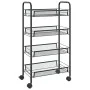 Carrito de cocina 4 niveles hierro negro 46x26x85 cm de vidaXL, Carros de cocina y comedor - Ref: Foro24-336325, Precio: 46,1...