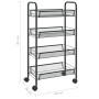 Carrito de cocina 4 niveles hierro negro 46x26x85 cm de vidaXL, Carros de cocina y comedor - Ref: Foro24-336325, Precio: 49,1...