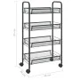 Carrito de cocina 4 niveles hierro negro 46x26x85 cm de vidaXL, Carros de cocina y comedor - Ref: Foro24-336325, Precio: 46,1...