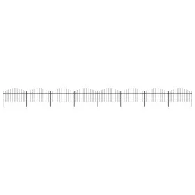 Gartenzaun mit Speerspitzen schwarzer Stahl (1-1,25)x13,6 m von vidaXL, Zaunpaneele - Ref: Foro24-277728, Preis: 671,43 €, Ra...