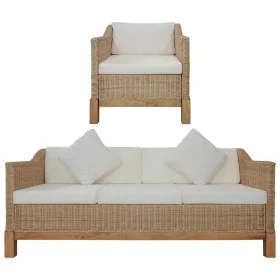 Sofagarnitur aus natürlichem Rattan mit Kissen, 2-teilig von vidaXL, Sofas - Ref: Foro24-278617, Preis: 1,00 €, Rabatt: %