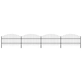 Garden fence with black steel spearheads (0.75-1)x6.8 m by vidaXL, fence panels - Ref: Foro24-277715, Price: 210,01 €, Discou...