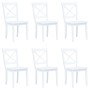 Sillas de comedor 6 unidades madera maciza de caucho blanco de vidaXL, Sillas de comedor - Ref: Foro24-277543, Precio: 386,00...