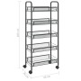 Carrito de cocina 5 niveles hierro negro 46x26x105 cm de vidaXL, Carros de cocina y comedor - Ref: Foro24-336328, Precio: 63,...