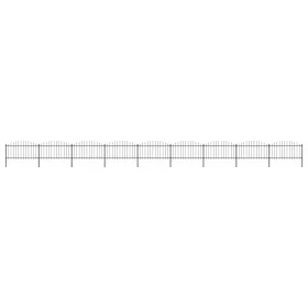 Garden fence with black steel spearheads (1.25-1.5)x15.3 m by vidaXL, fence panels - Ref: Foro24-277738, Price: 650,38 €, Dis...