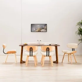 Sillas de comedor 6 uds madera curvada y cuero sintético crema de vidaXL, Sillas de comedor - Ref: Foro24-278721, Precio: 771...