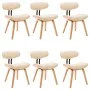 Sillas de comedor 6 uds madera curvada y cuero sintético crema de vidaXL, Sillas de comedor - Ref: Foro24-278721, Precio: 771...