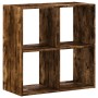 Estantería de madera ingeniería roble ahumado 68,5x32x68,5 cm en Librerías y estanterías | Comprar online en Foru.es