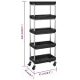 Carrito de cocina 5 niveles hierro y ABS negro 42x29x128 cm de vidaXL, Carros de cocina y comedor - Ref: Foro24-336331, Preci...