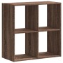 Estantería de madera ingeniería marrón roble 68,5x32x68,5 cm en Librerías y estanterías | Comprar online en Foru.es