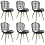 Sillas de comedor 6 unidades de ratán natural negro de vidaXL, Sillas de comedor - Ref: Foro24-275838, Precio: 513,43 €, Desc...