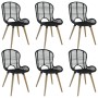 Sillas de comedor 6 unidades de ratán natural negro de vidaXL, Sillas de comedor - Ref: Foro24-275838, Precio: 497,00 €, Desc...