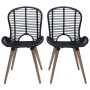 Sillas de comedor 6 unidades de ratán natural negro de vidaXL, Sillas de comedor - Ref: Foro24-275838, Precio: 497,00 €, Desc...