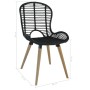 Sillas de comedor 6 unidades de ratán natural negro de vidaXL, Sillas de comedor - Ref: Foro24-275838, Precio: 497,00 €, Desc...