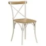 Sillas con respaldo cruzado 4 uds madera maciza de mango blanco de vidaXL, Sillas de comedor - Ref: Foro24-278771, Precio: 39...
