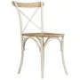 Sillas con respaldo cruzado 4 uds madera maciza de mango blanco de vidaXL, Sillas de comedor - Ref: Foro24-278771, Precio: 39...