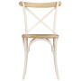 Sillas con respaldo cruzado 4 uds madera maciza de mango blanco de vidaXL, Sillas de comedor - Ref: Foro24-278771, Precio: 40...