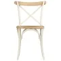 Sillas con respaldo cruzado 4 uds madera maciza de mango blanco de vidaXL, Sillas de comedor - Ref: Foro24-278771, Precio: 39...