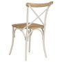 Sillas con respaldo cruzado 4 uds madera maciza de mango blanco de vidaXL, Sillas de comedor - Ref: Foro24-278771, Precio: 40...
