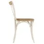 Sillas con respaldo cruzado 4 uds madera maciza de mango blanco de vidaXL, Sillas de comedor - Ref: Foro24-278771, Precio: 39...