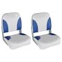 2x klappbare Rückenlehne Bootssitzkissen blau weiß 41x36x48cm von vidaXL, Teile für Segelboote - Ref: Foro24-279103, Preis: 1...