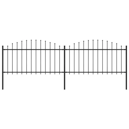 Gartenzaun mit Speerspitzen aus schwarzem Stahl (1,25–1,5) x 3,4 m von vidaXL, Zaunpaneele - Ref: Foro24-277731, Preis: 137,4...