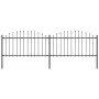 Gartenzaun mit Speerspitzen aus schwarzem Stahl (1,25–1,5) x 3,4 m von vidaXL, Zaunpaneele - Ref: Foro24-277731, Preis: 137,4...