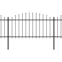Gartenzaun mit Speerspitzen aus schwarzem Stahl (1,25–1,5) x 3,4 m von vidaXL, Zaunpaneele - Ref: Foro24-277731, Preis: 137,4...
