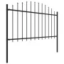 Gartenzaun mit Speerspitzen aus schwarzem Stahl (1,25–1,5) x 3,4 m von vidaXL, Zaunpaneele - Ref: Foro24-277731, Preis: 137,4...