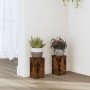 Soportes de plantas 2 uds madera roble ahumado 10x10x18 cm en Soportes para macetas | Comprar online en Foru.es
