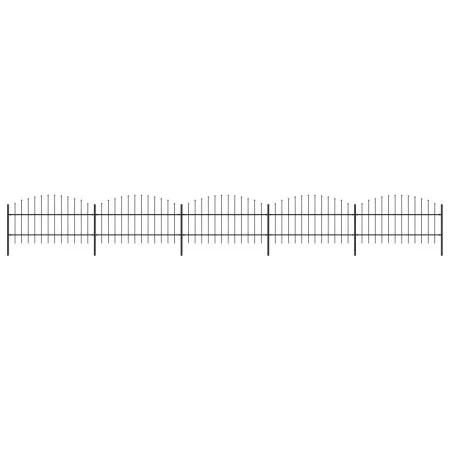 Garden fence with black steel spearheads (0.75-1)x8.5 m by vidaXL, fence panels - Ref: Foro24-277716, Price: 261,44 €, Discou...