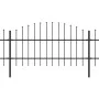 Garden fence with black steel spearheads (0.75-1)x8.5 m by vidaXL, fence panels - Ref: Foro24-277716, Price: 261,44 €, Discou...