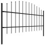 Valla de jardín con puntas de lanza acero negro (0,75-1)x8,5 m de vidaXL, Paneles de vallas - Ref: Foro24-277716, Precio: 246...